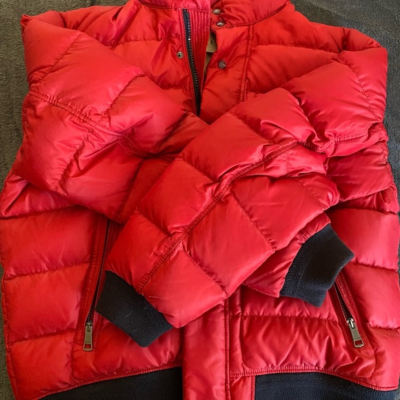 UNISEX BURBERRY BRIT PUFFER JACKET-RED 100% REAL. WORN ONCE. SIZE LARGE. - Picture 2 of 4